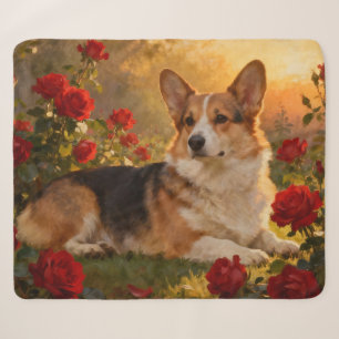 Corgi in de Rozen VI Sherpa Deken