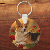 Corgi in de Rozen VI Sleutelhanger (Achterkant)