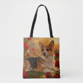 Corgi in de Rozen VI Tote Bag (Voorkant)