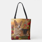 Corgi in de Rozen VI Tote Bag (Achterkant)