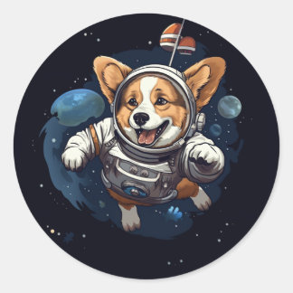 Corgi in de ruimte sticker