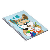 Corgi in de zomer Scuba Diver Cocktail Schattigee  Notitieboek (Rechterzijde)