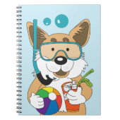 Corgi in de zomer Scuba Diver Cocktail Schattigee  Notitieboek (Voorkant)