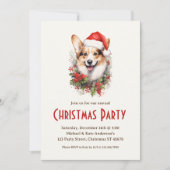 Corgi in een kerstmuts voor honden kerstfeest kaart (Voorkant)