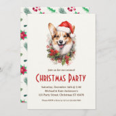 Corgi in een kerstmuts voor honden kerstfeest kaart (Voorkant / Achterkant)