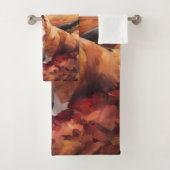 Corgi in herfstbladeren Herfst Inspire Bad Handdoek (Insitu)