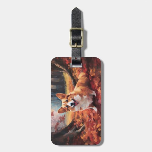 Corgi in herfstbladeren Herfst Inspire Bagagelabel (Voorkant verticaal)
