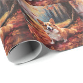 Corgi in herfstbladeren Herfst Inspire Cadeaupapier (Rol Hoek)