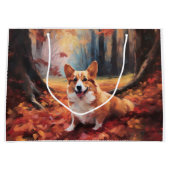 Corgi in herfstbladeren Herfst Inspire Groot Cadeauzakje (Voorkant)