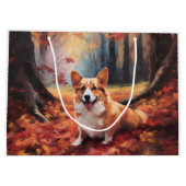Corgi in herfstbladeren Herfst Inspire Groot Cadeauzakje (Achterkant)
