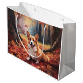 Corgi in herfstbladeren Herfst Inspire Groot Cadeauzakje (Achterkant Gekanteld)