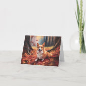 Corgi in herfstbladeren Herfst Inspire Kaart (Voorkant)