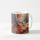 Corgi in herfstbladeren Herfst Inspire Koffiemok (Voorkant rechts)