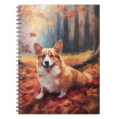 Corgi in herfstbladeren Herfst Inspire Notitieboek (Voorkant)