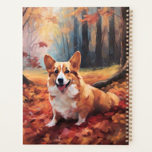 Corgi in herfstbladeren Herfst Inspire Planner (Achterkant)