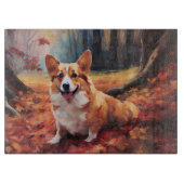 Corgi in herfstbladeren Herfst Inspire Snijplank (Voorkant)