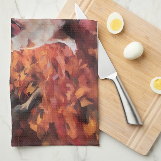 Corgi in herfstbladeren Herfst Inspire Theedoek (Quarter Fold)