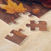 Corgi in herfstbladeren Thanksgiving kunst Legpuzzel (Zijkant)