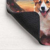 Corgi in herfstbladeren val inspireert muismat (Hoek)