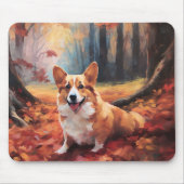Corgi in herfstbladeren val inspireert muismat (Voorkant)