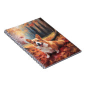 Corgi in herfstbladeren val inspireert notitieboek (Rechterzijde)