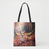 Corgi in herfstbladeren val inspireert tote bag (Voorkant)