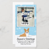 Corgi in het Sneeuwkerstfeest Foto Sjabloon (Voorkant / Achterkant)