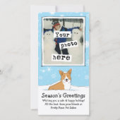 Corgi in het Sneeuwkerstfeest Foto Sjabloon (Voorkant)