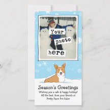 Corgi in het Sneeuwkerstfeest Foto Sjabloon