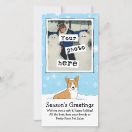 Corgi in het Sneeuwkerstfeest Foto Sjabloon