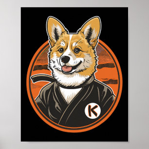 Corgi in Jiu Jitsu Gi Bjj Life Karate Taekwondo Co Poster