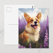 Corgi in Lavendelveld Briefkaart (Voorkant / Achterkant)
