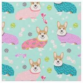 corgi in pjs mint stof