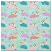 corgi in pjs mint stof (Swatch)