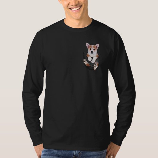 Corgi in Pocket Corgi T-shirt (Voorkant)