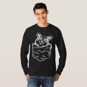 Corgi In Pocket  Dog   Ladies Man Dog T-shirt (Voorkant volledig)