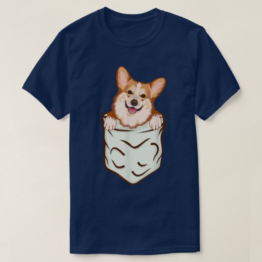 Corgi in Pocket, Funny Dog Lover Gifts, Dames Man T-shirt (Design voorkant)
