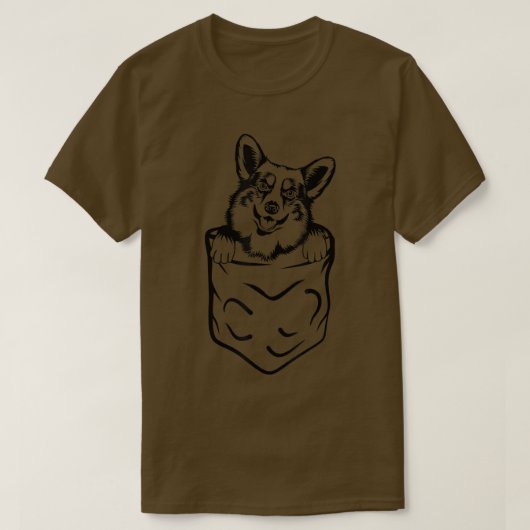Corgi in Pocket, Funny Dog Lover Gifts, Dames Man T-shirt (Design voorkant)