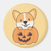Corgi in pompoen Schattigee honden blij Halloween  Magneet (Voorkant)