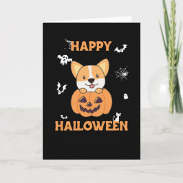 Corgi in Pumpkin Cute Dogs Happy Halloween Kaart