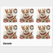 Corgi in rendierkostuum van Sleigh Vierkante Sticker (Vel)
