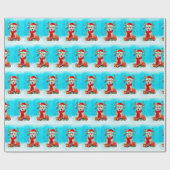 Corgi in sneeuw met kerstcadeaus cadeaupapier (Vlak)