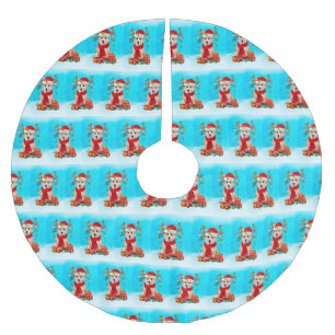 Corgi in sneeuw met kerstcadeaus kerstboom rok