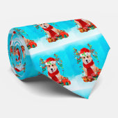 Corgi in sneeuw met kerstcadeaus stropdas (Opgerold)