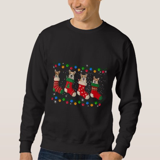 Corgi in Socks Kerstmis Trui (Voorkant)