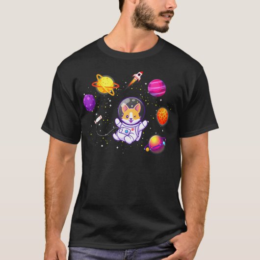 Corgi in Space Corgi Astronaut Corgi T-shirt (Voorkant)