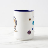 Corgi in Space Suit Tweekleurige Koffiemok (Center)