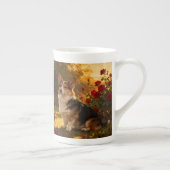 Corgi in the Roses I Porselein Kop (Rechts)