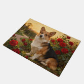 Corgi in the Roses II Deurmat (Schuin)
