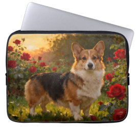 Corgi in the Roses IV Laptop Sleeve